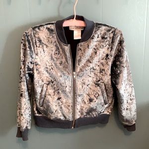 Crushed Velvet Jacket w Zipper